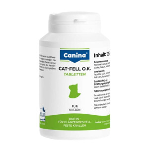 CANINA CAT FELL O.K TABS papildbarība kaķiem Biotīns 125g N250